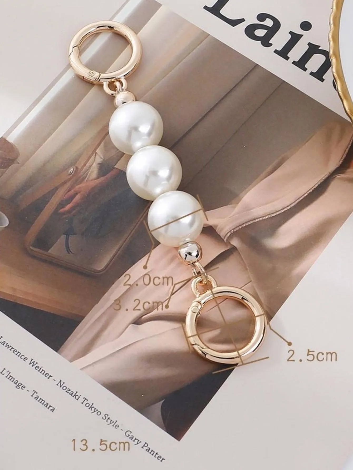 Faux Pearl Decor Chain Bag Strap