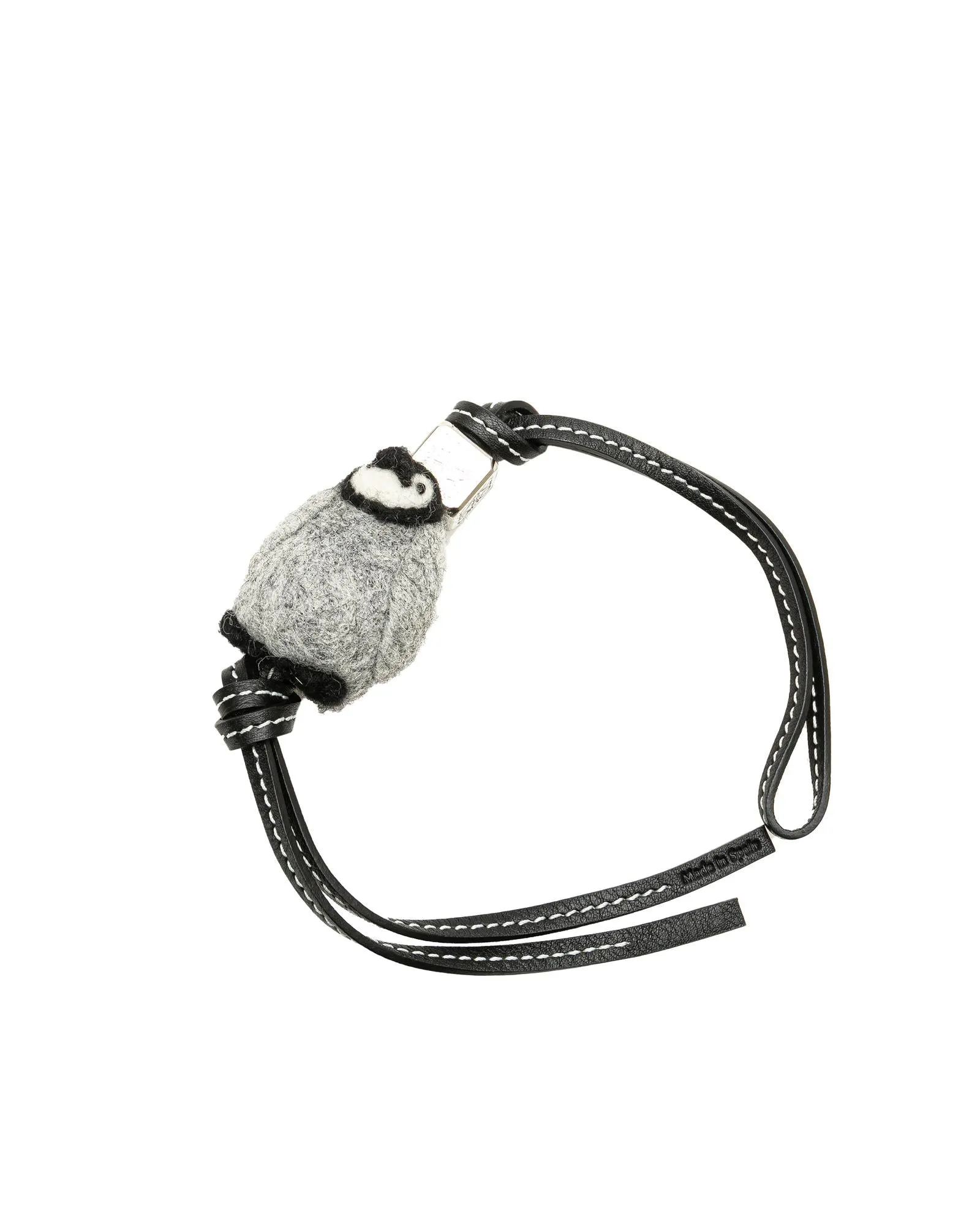 Felt and Calfskin Baby Penguin Charm Key Chain