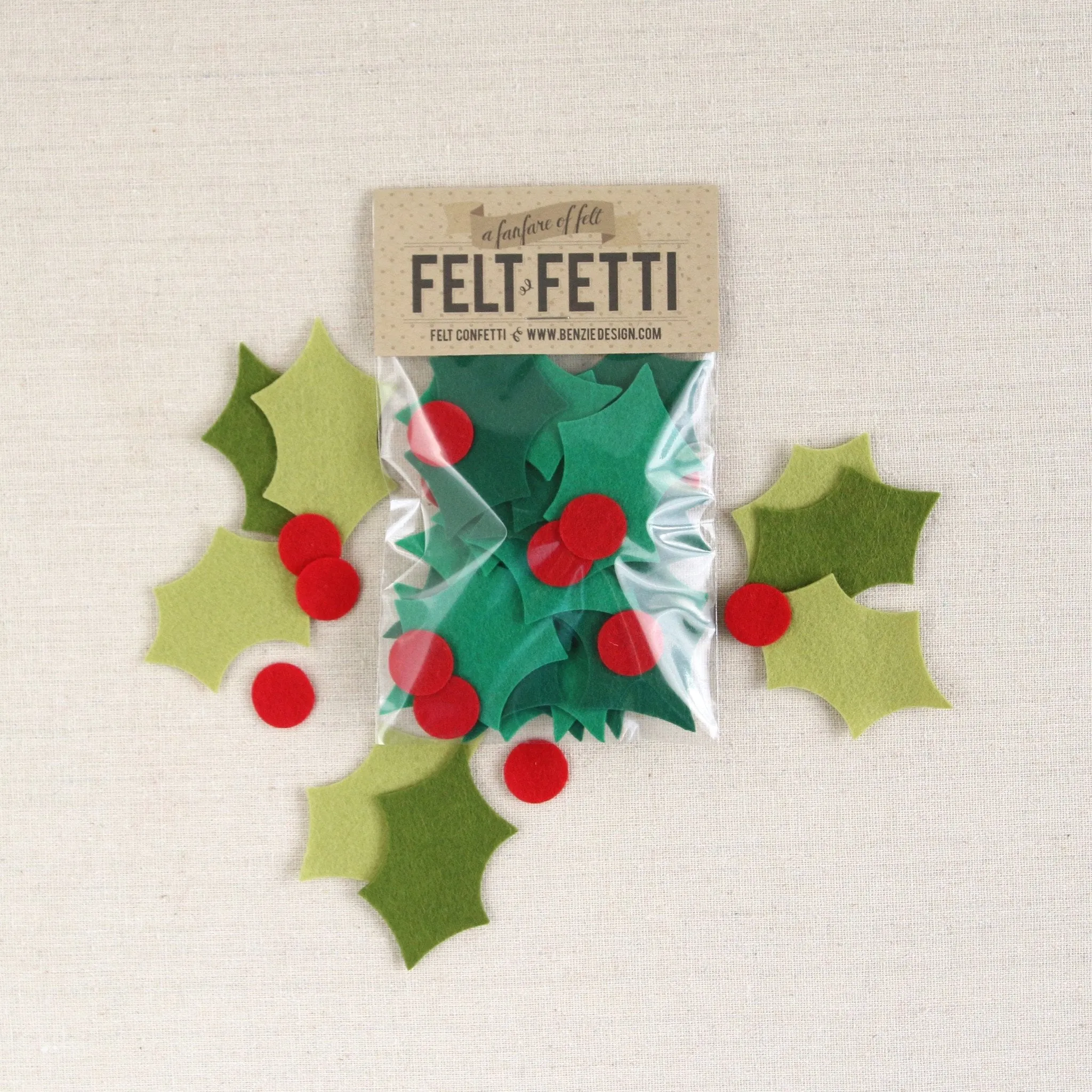 Felt-fetti Holly, die cut shapes