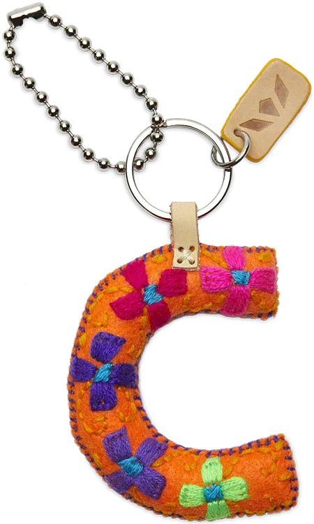 Felt Letter Charm Orange