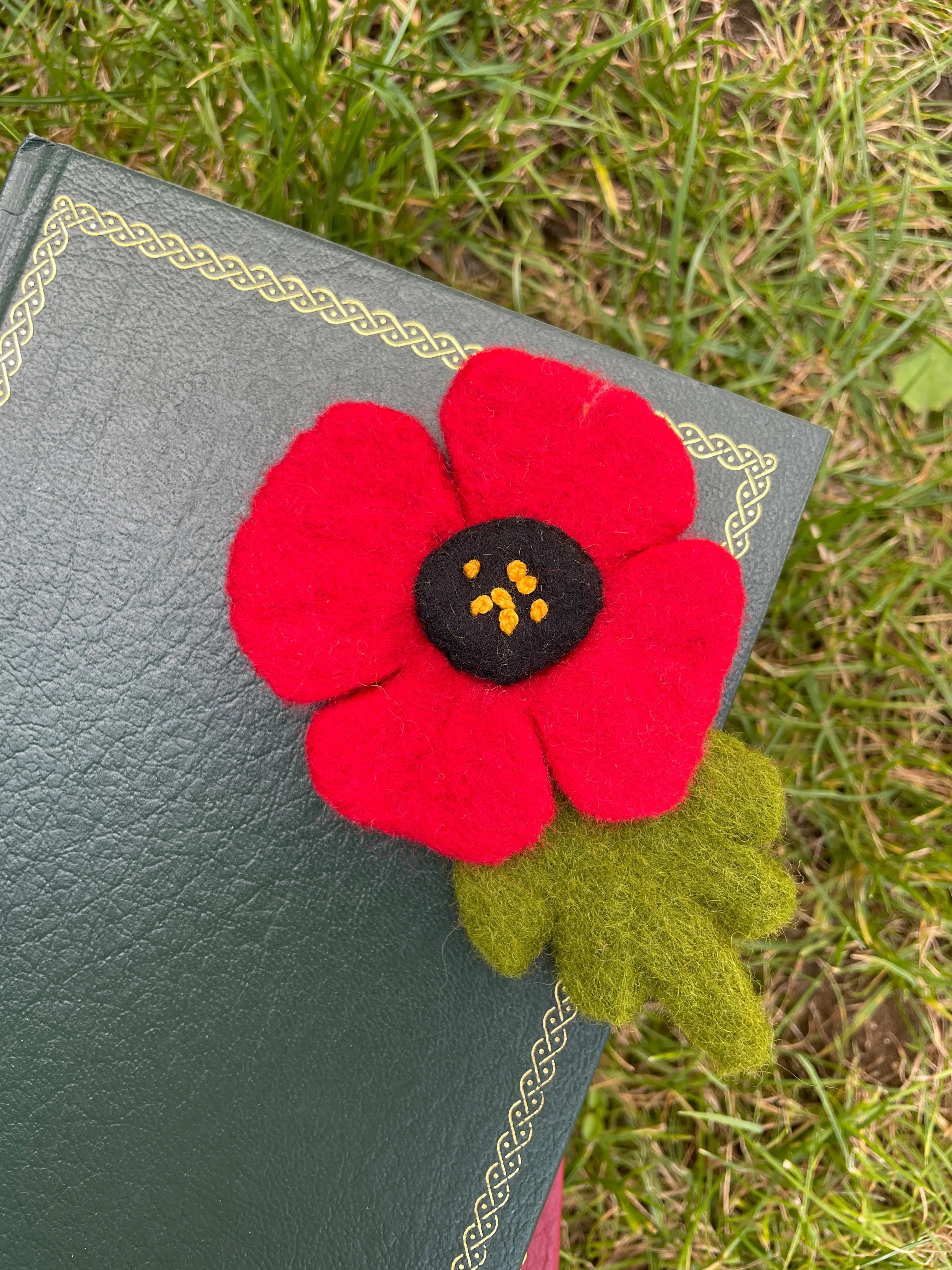 Felt Red Poppy Brooch