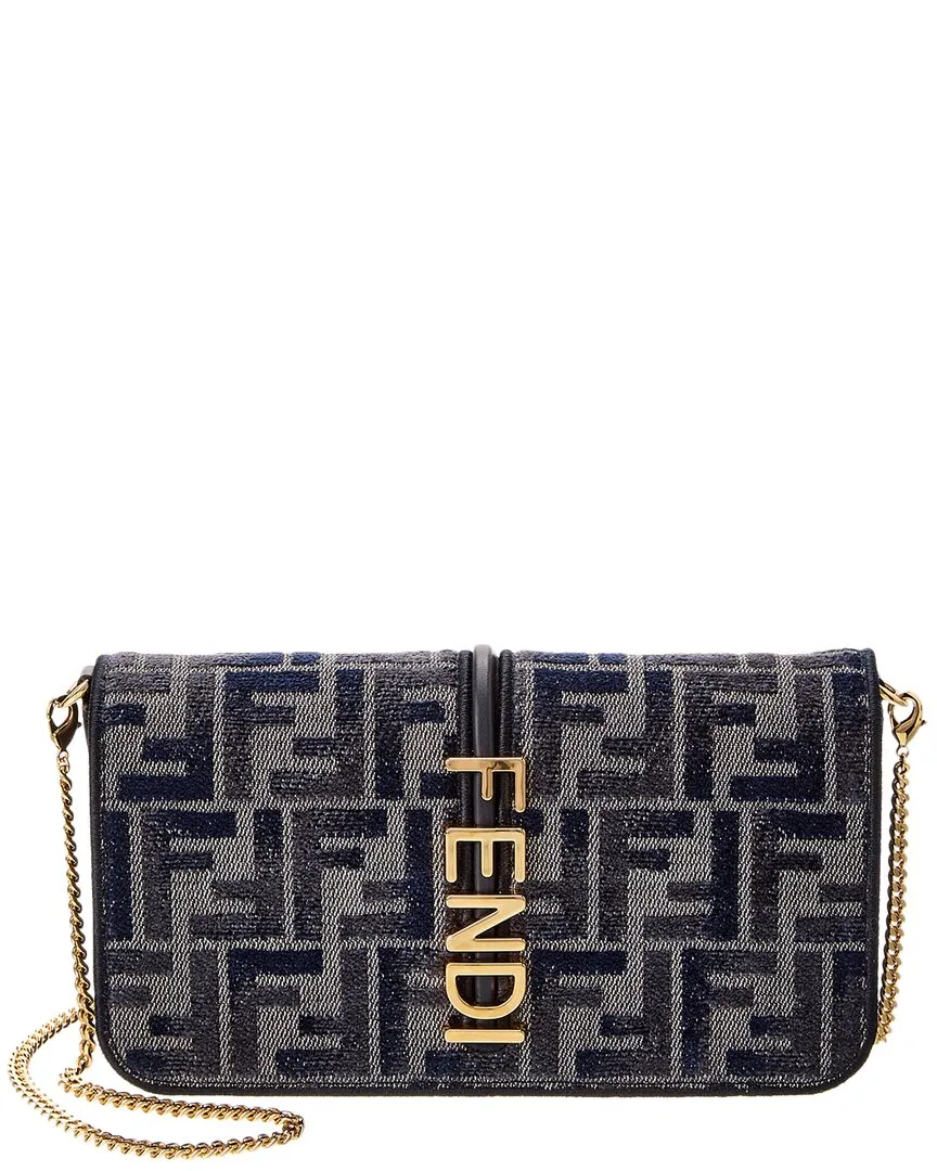 FENDI Fendigraphy FF & Leather Wallet On Chain