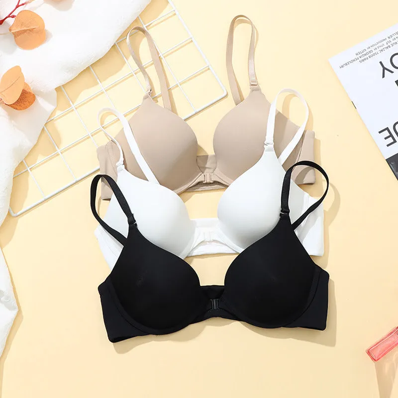 Front buckle underwear women's small chest push-up bra not empty cup ladies uplift anti-sagging bra adjustable bra