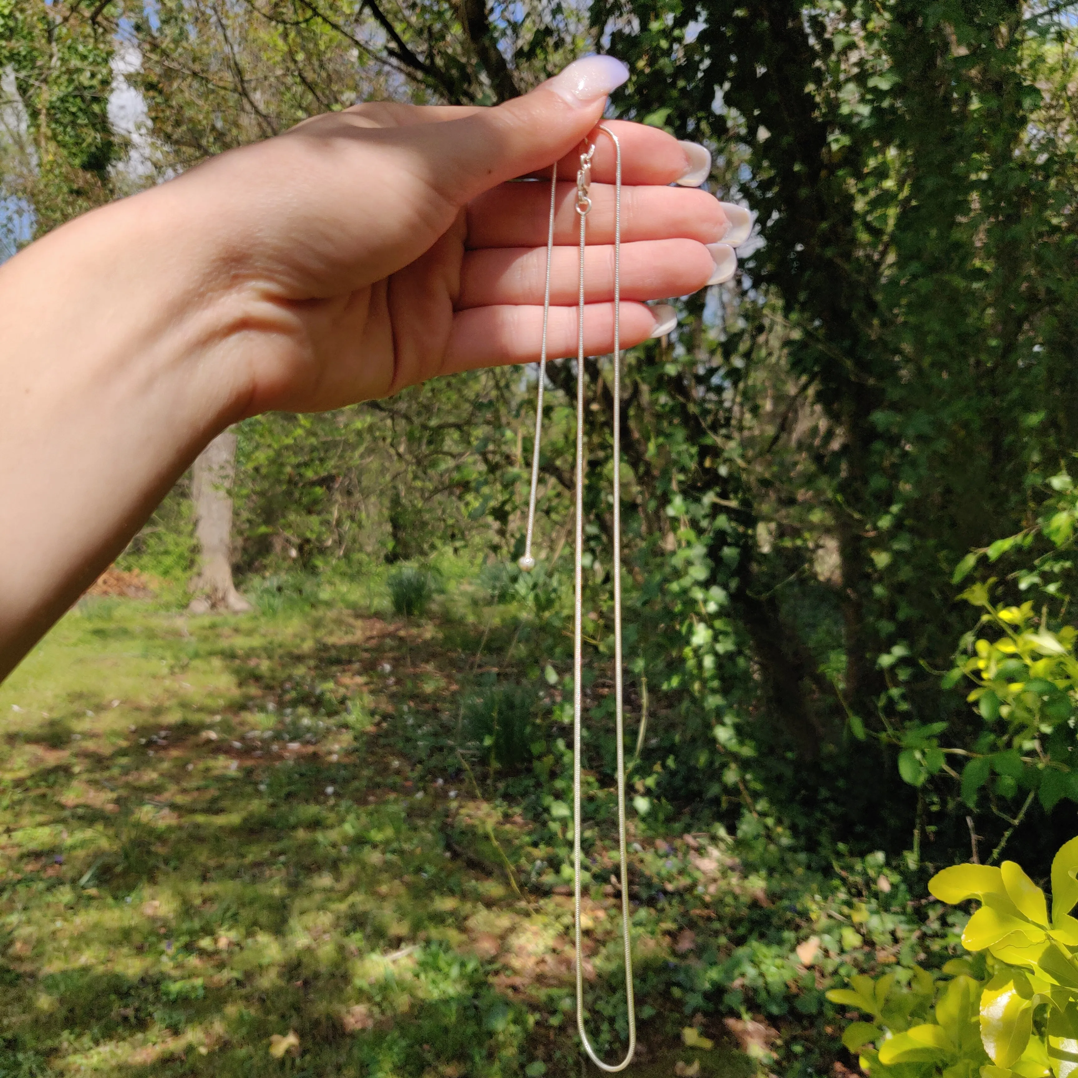 Fully Adjustable Sterling Silver Magic Ball Chain - in Thin Snake Style