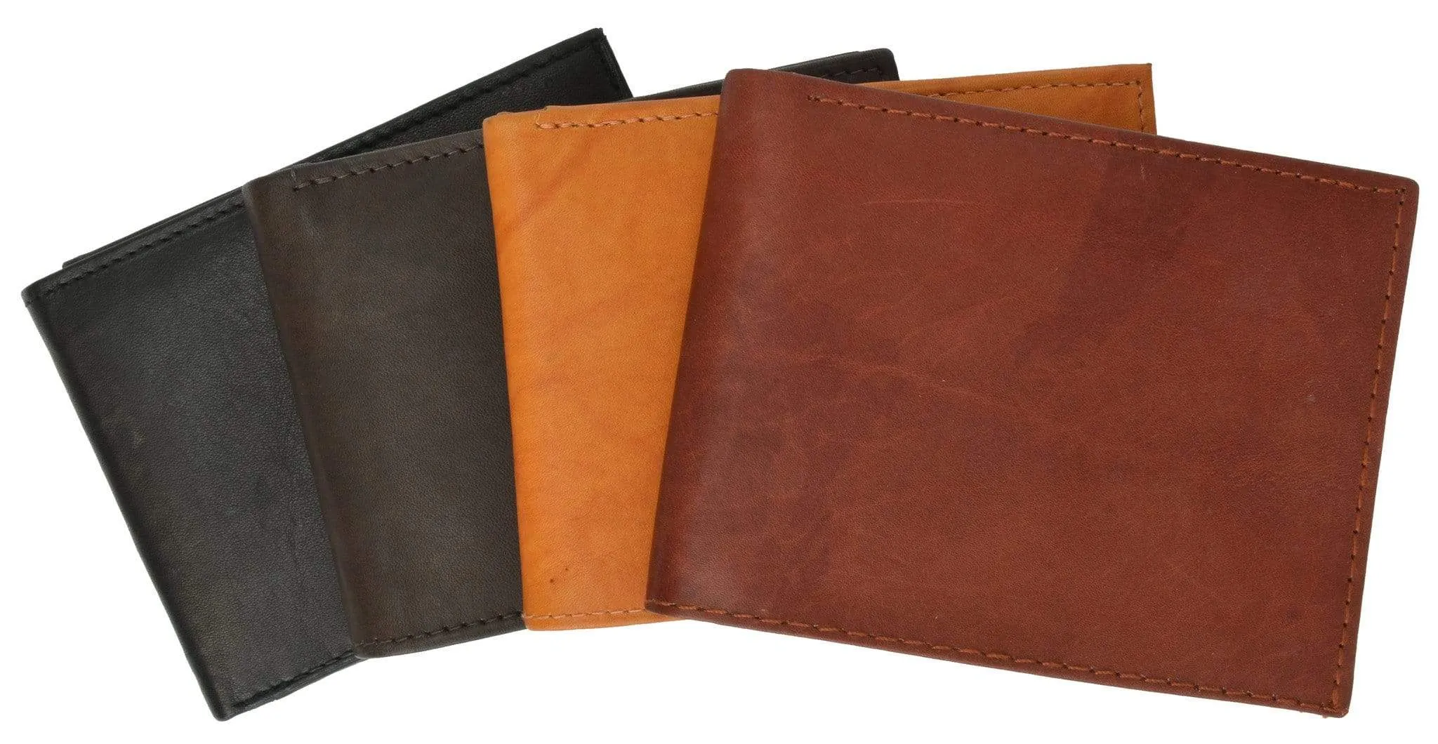 Genuine Cowhide Leather Simple Card Holder Bifold Wallet 758 CF