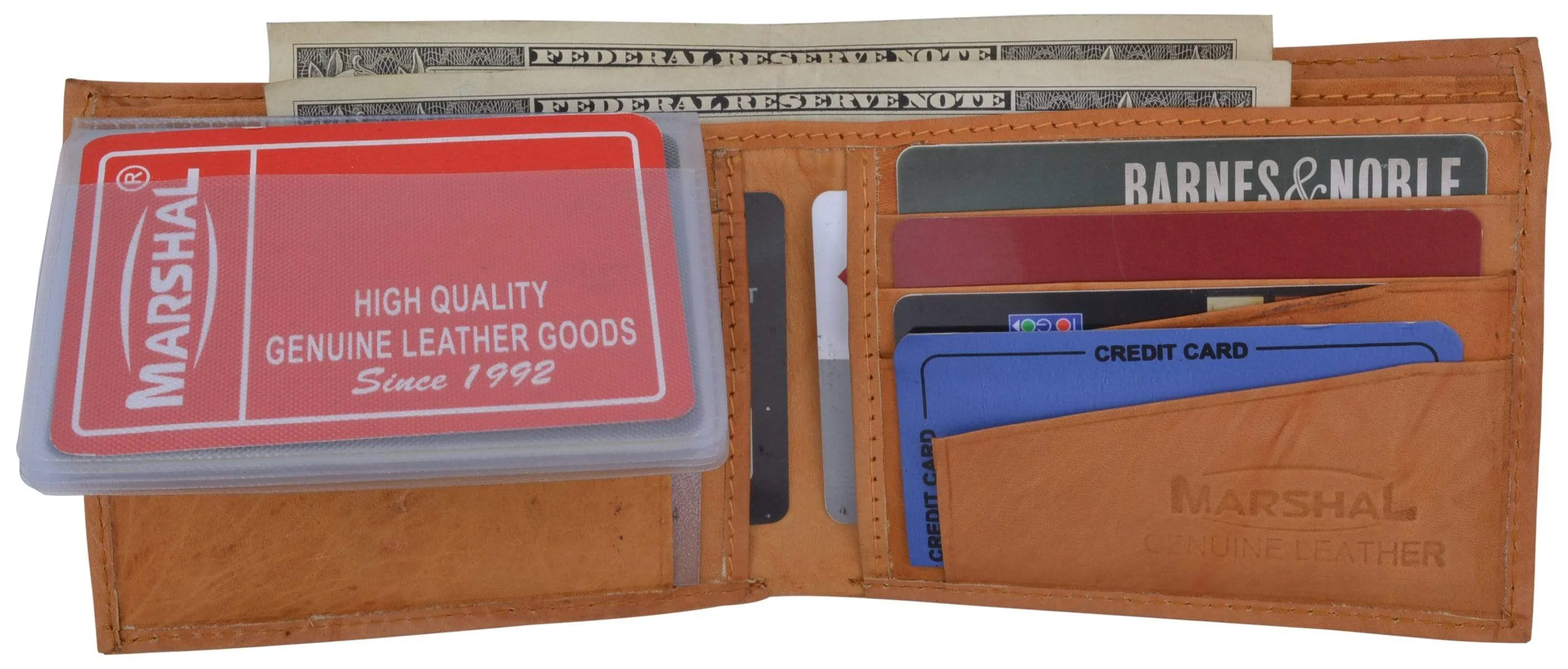 Genuine Cowhide Leather Simple Card Holder Bifold Wallet 758 CF