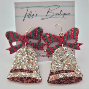 Glitter Christmas Bells Earrings