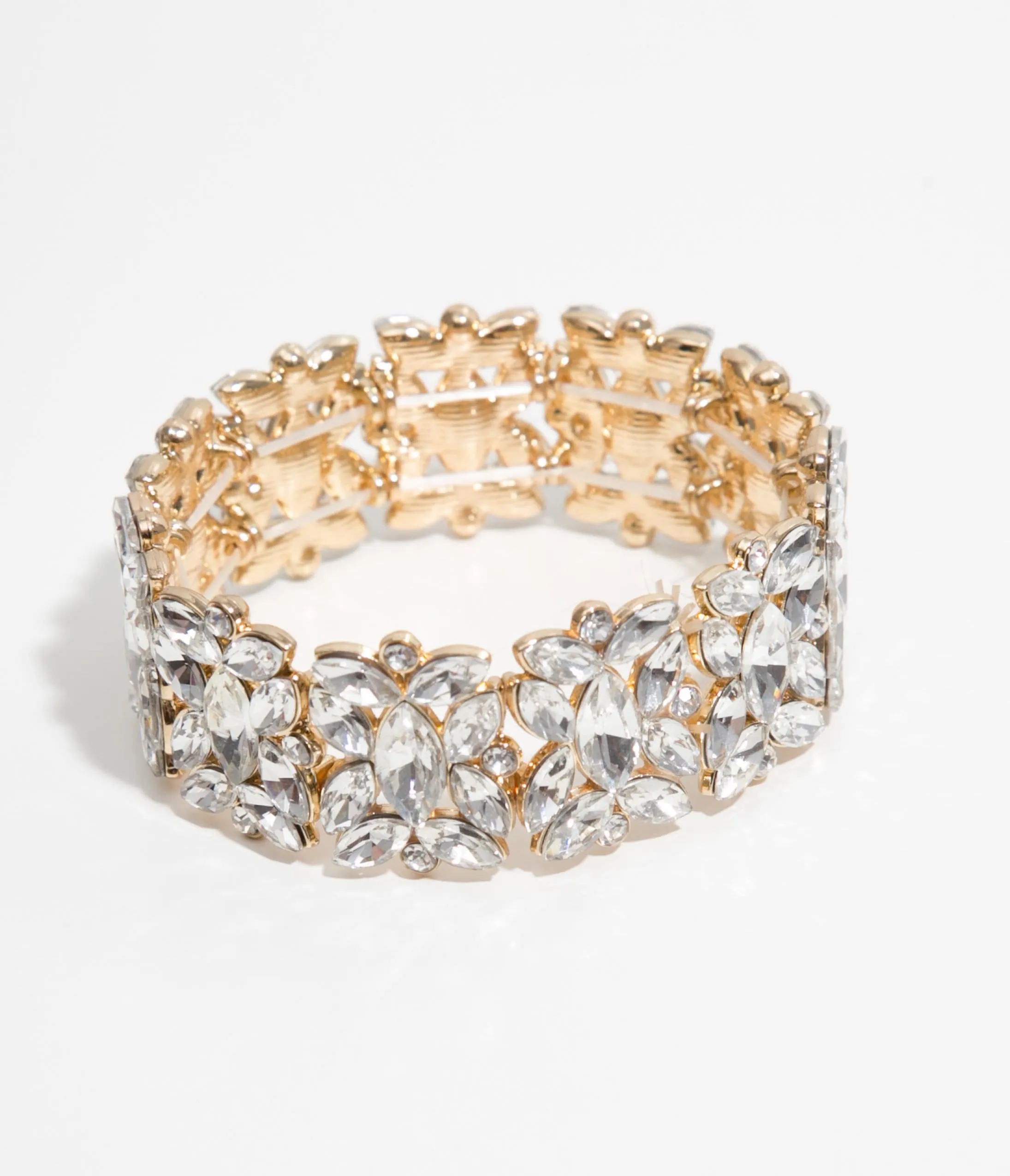 Gold & Silver Crystal Stretch Bracelet