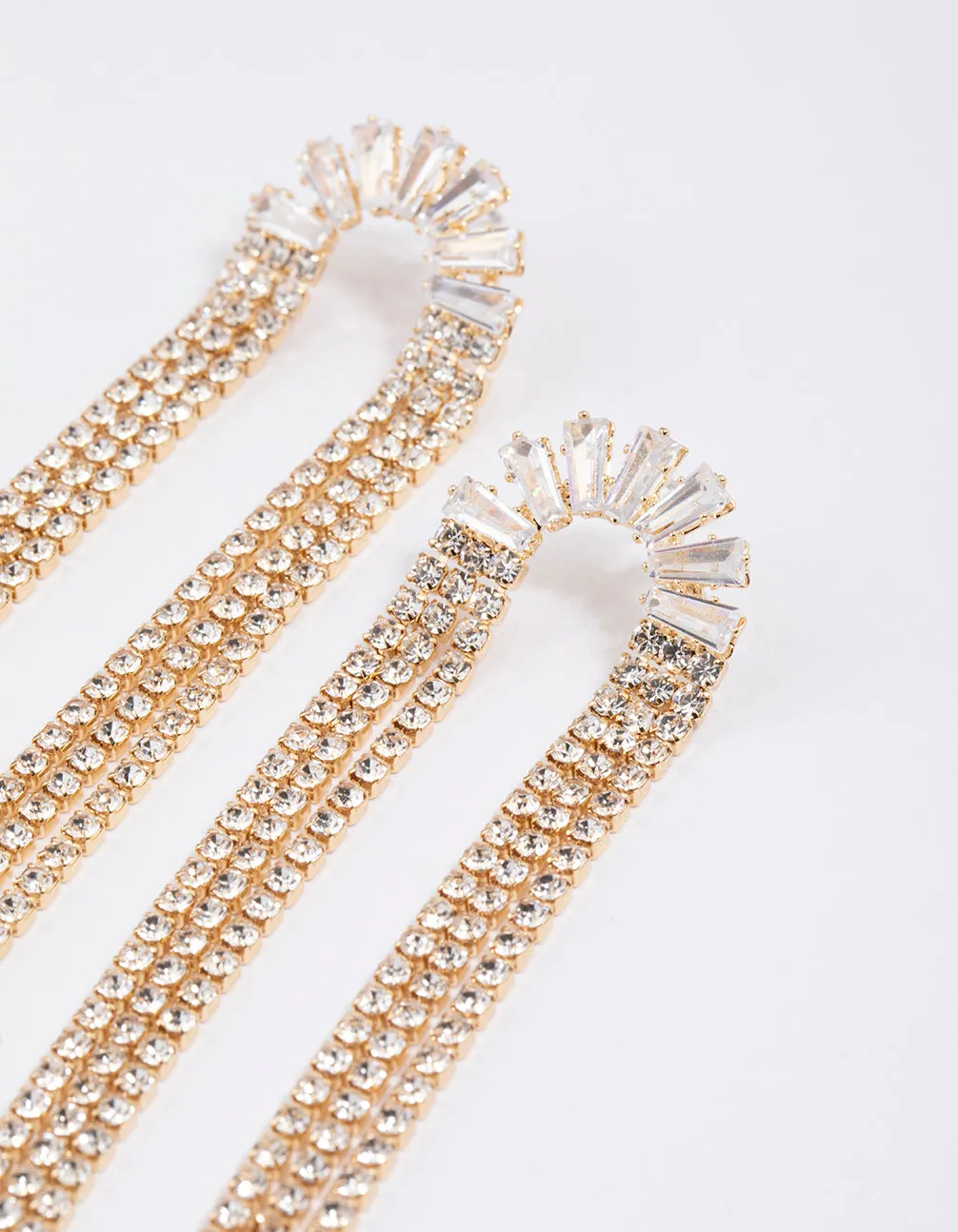 Gold Bag Cup Chain Drop Earrings