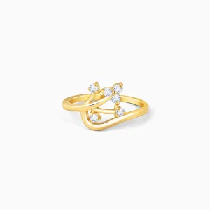 Gold Dazzling Blossom Diamond Ring