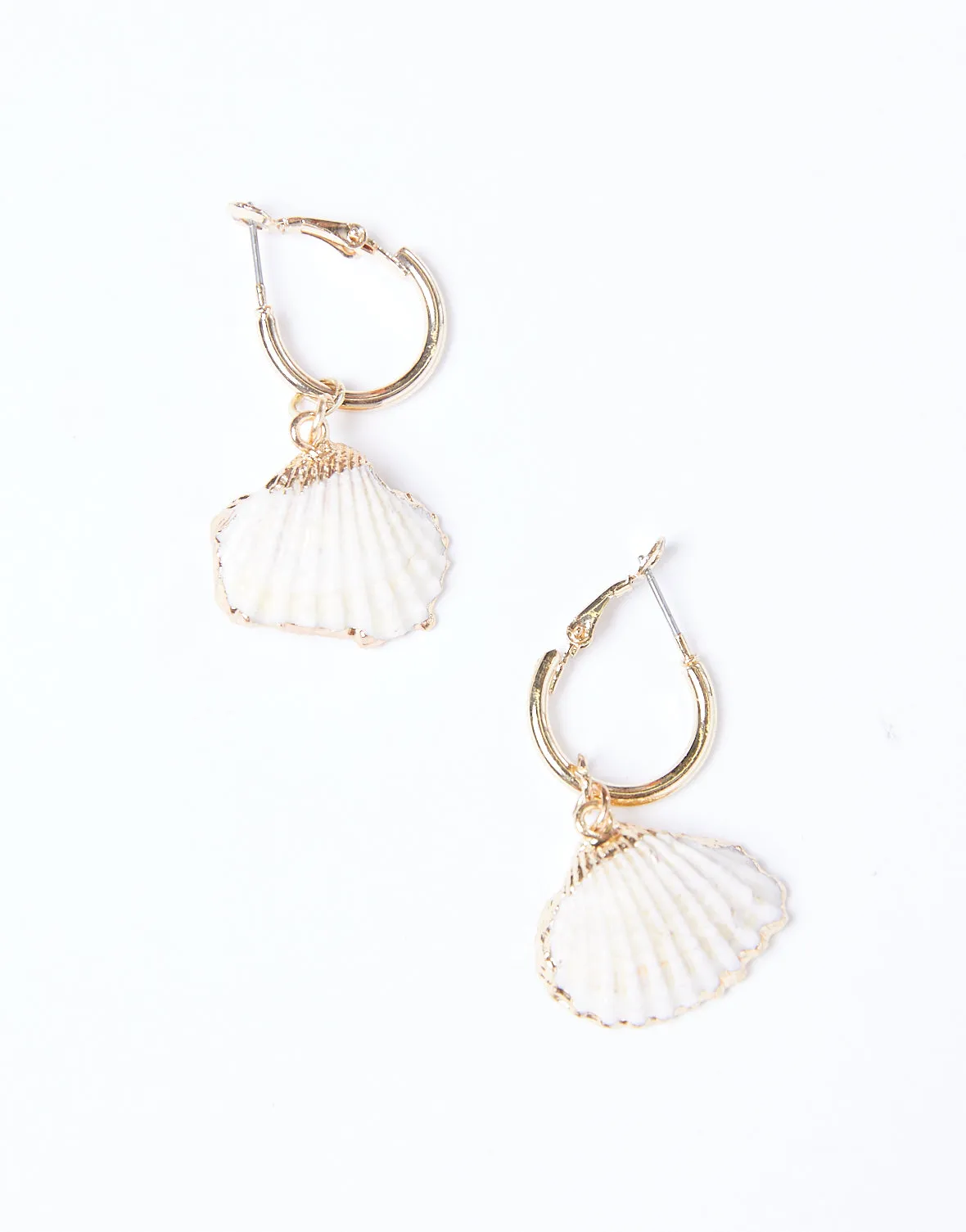 Golden Shell Hoop Earrings