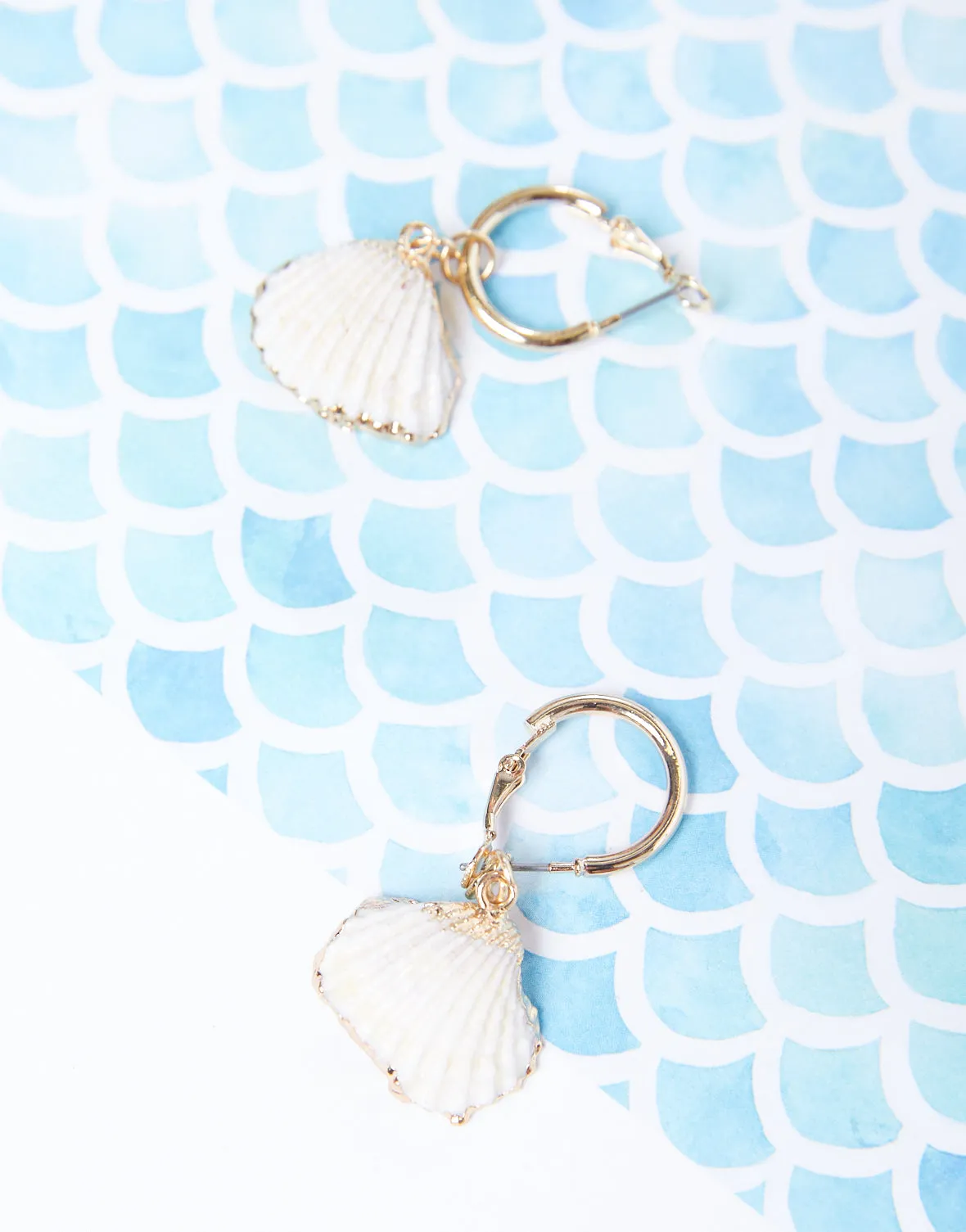 Golden Shell Hoop Earrings