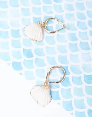 Golden Shell Hoop Earrings