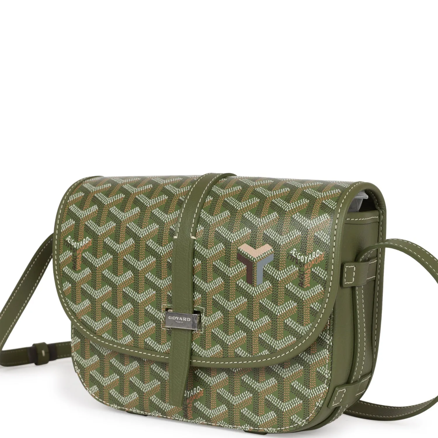 Goyard Belvedere PM Bag Khaki Goyardine Silver Hardware