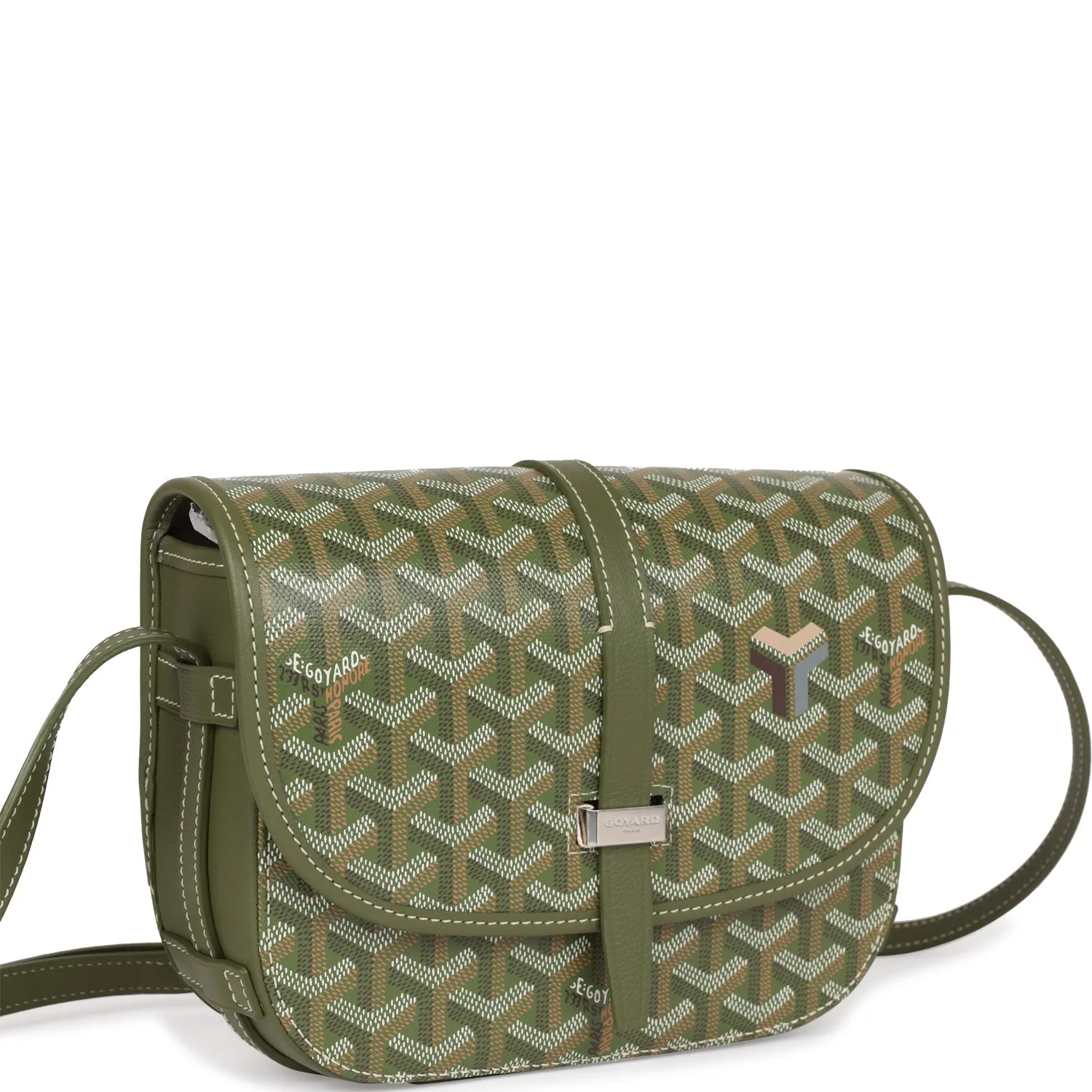 Goyard Belvedere PM Bag Khaki Goyardine Silver Hardware