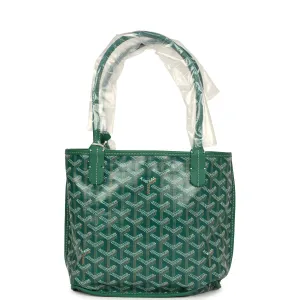 Goyard Goyardine Anjou Green Mini Bag Palladium Hardware