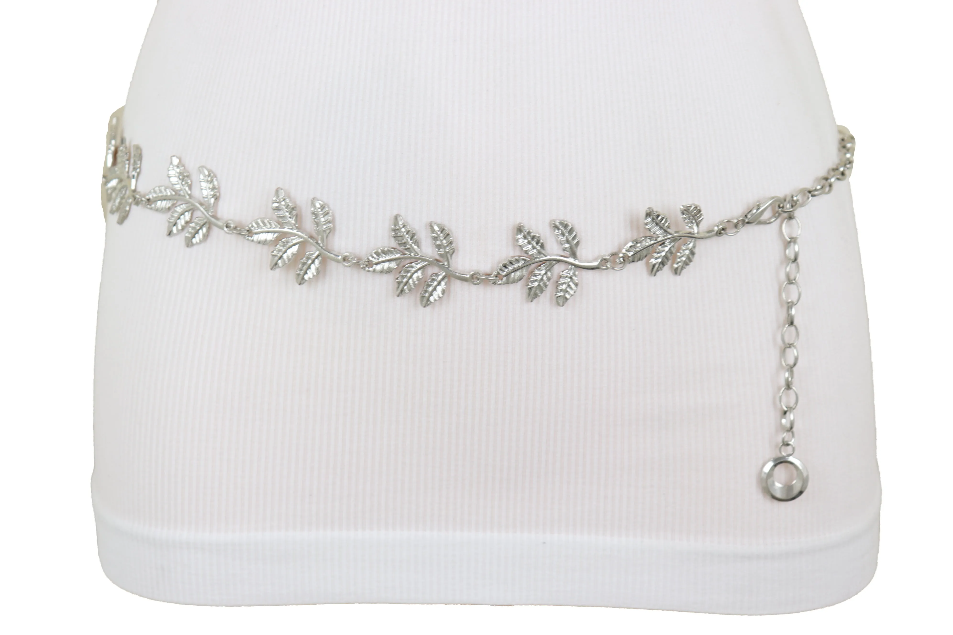 Greek Style Filigree Leaf Metal Chain Belt