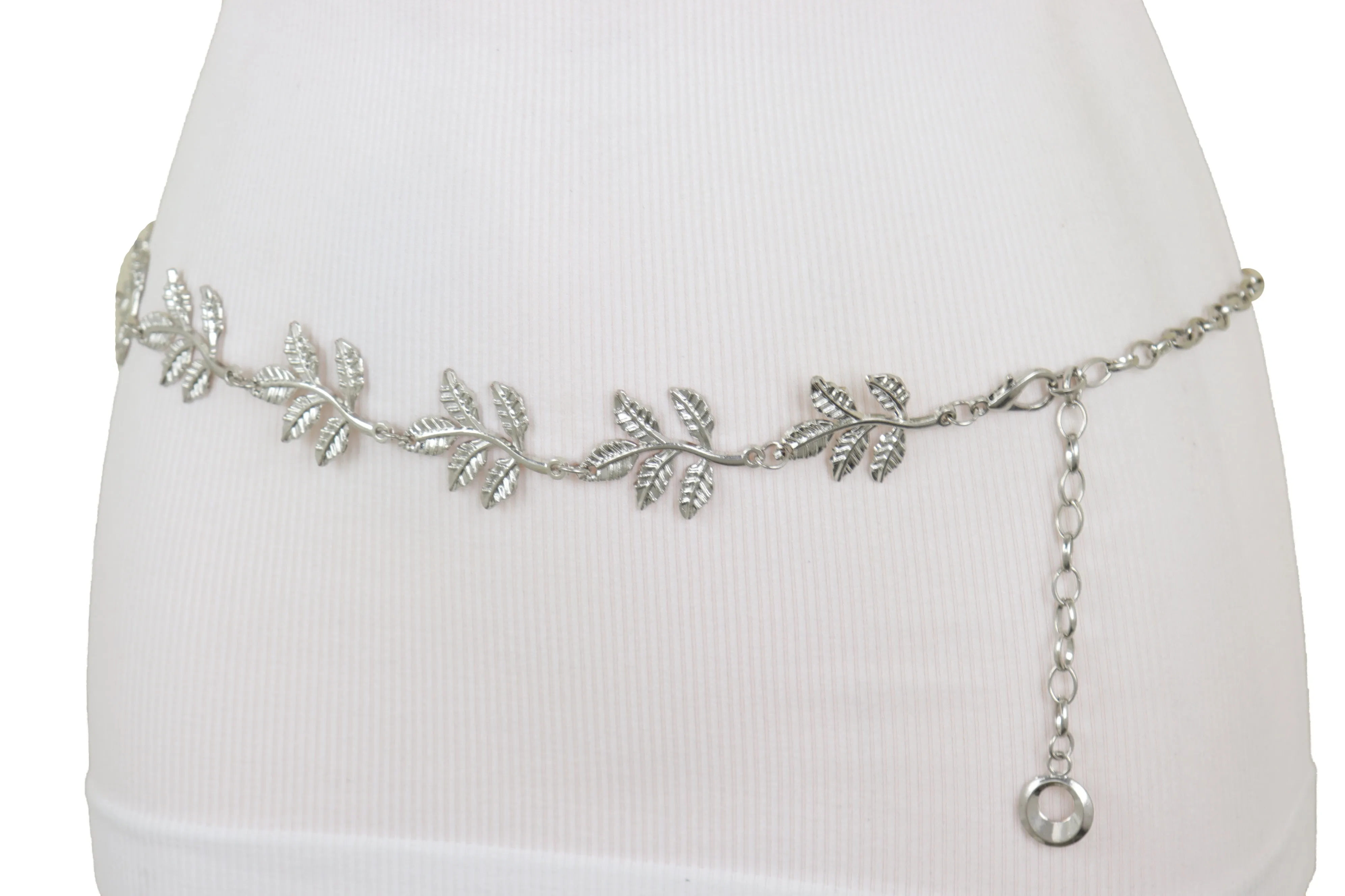 Greek Style Filigree Leaf Metal Chain Belt