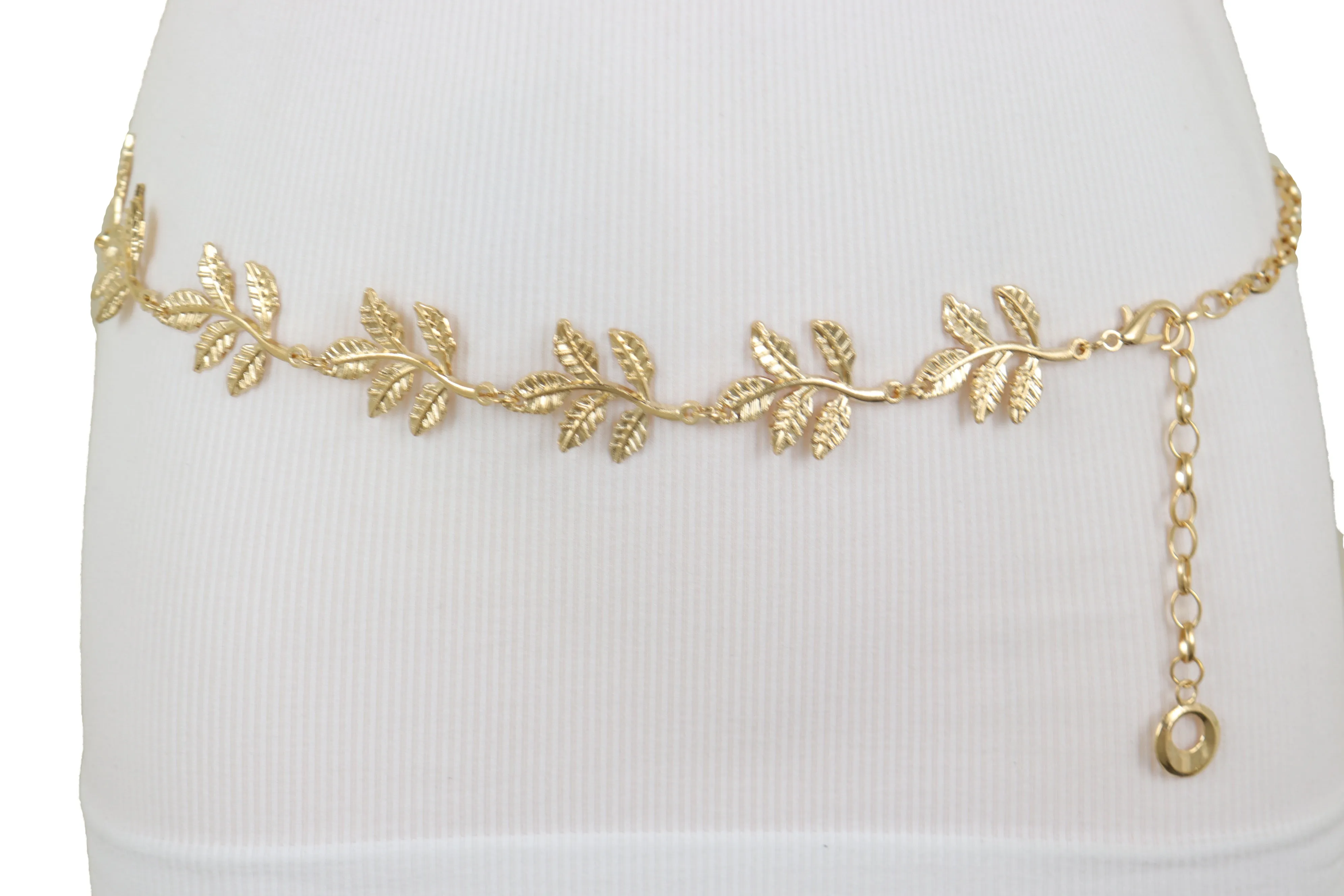 Greek Style Filigree Leaf Metal Chain Belt