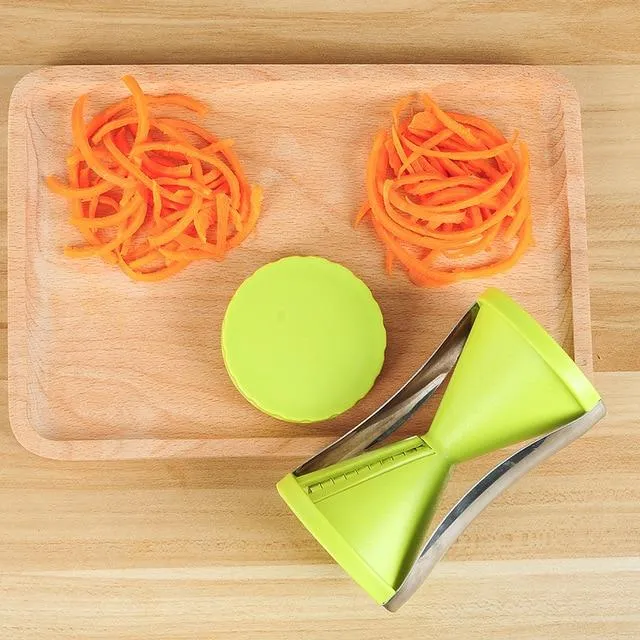 Hand held Stainless Steel Portable Spiraliser Vegetable Slicer Peeler