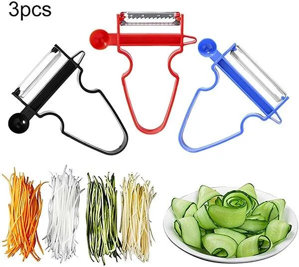 Hand held Stainless Steel Portable Spiraliser Vegetable Slicer Peeler