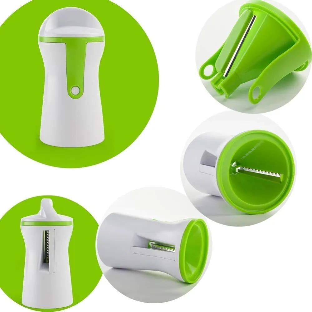 Hand held Stainless Steel Portable Spiraliser Vegetable Slicer Peeler