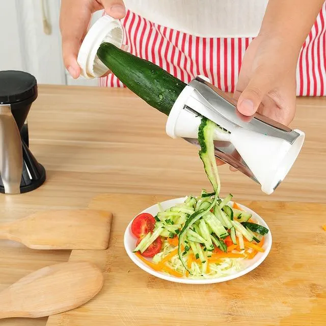 Hand held Stainless Steel Portable Spiraliser Vegetable Slicer Peeler