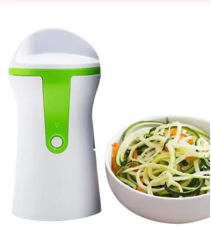 Hand held Stainless Steel Portable Spiraliser Vegetable Slicer Peeler