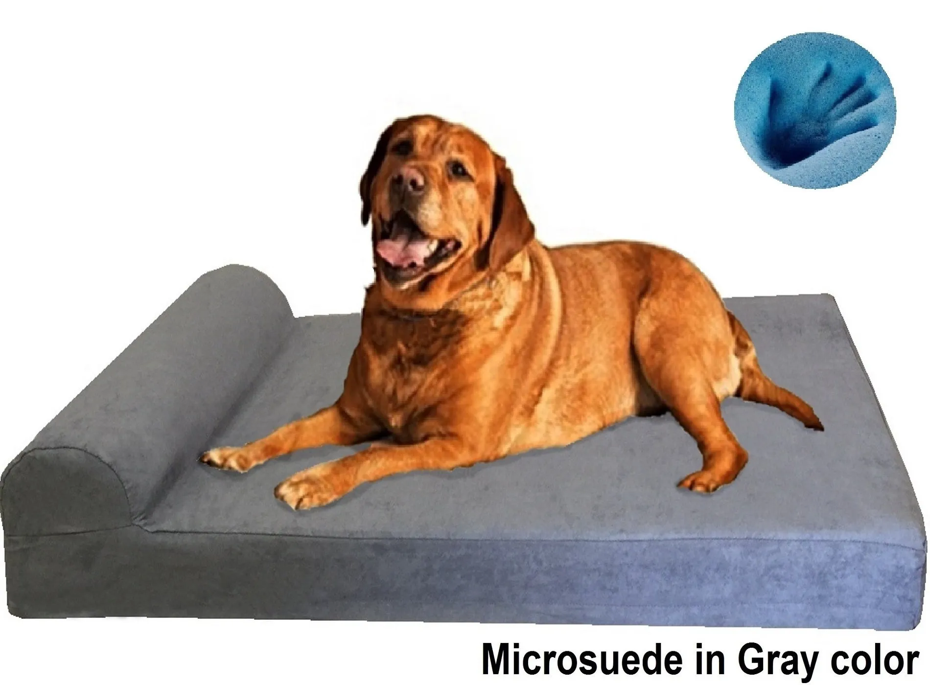 Head Rest Memory Foam Dog Bed - 3 Sizes in 9 Colors