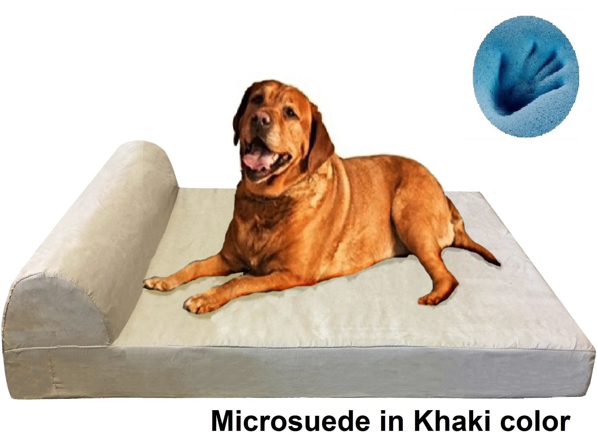 Head Rest Memory Foam Dog Bed - 3 Sizes in 9 Colors