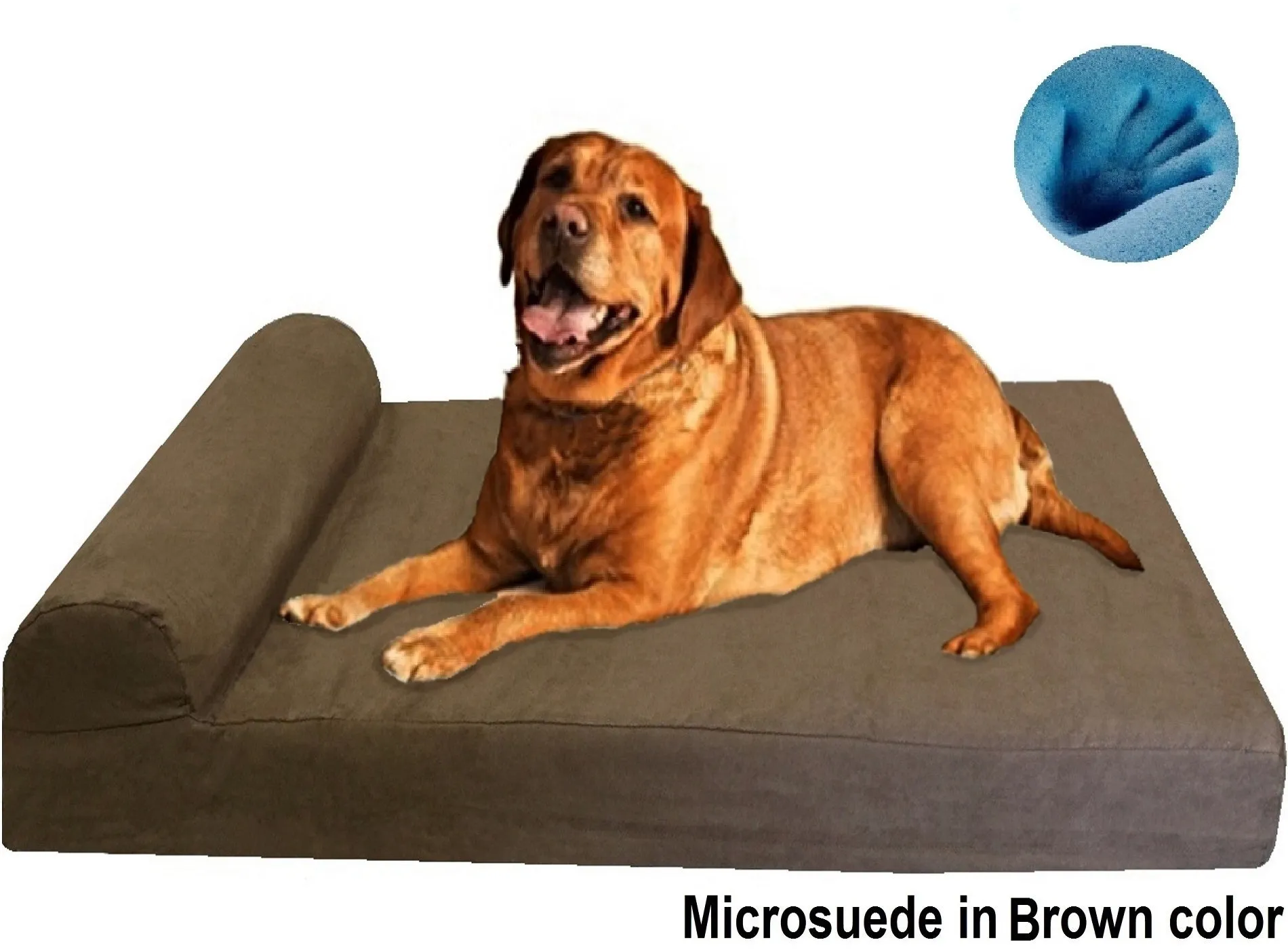 Head Rest Memory Foam Dog Bed - 3 Sizes in 9 Colors