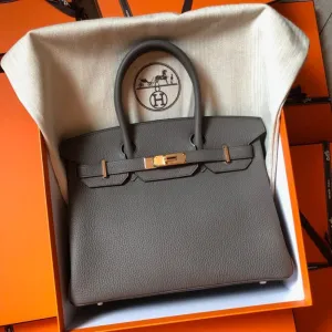 Hermès Birkin 30 Gris Etain Togo Rose Gold Hardware RGHW