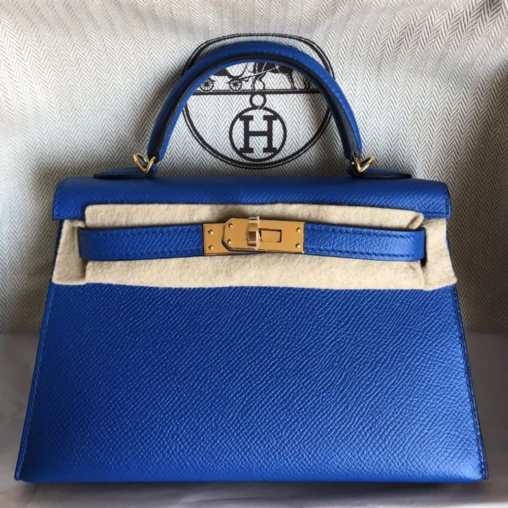 Hermès Kelly 20 Bleu Zellige Epsom Gold Hardware GHW