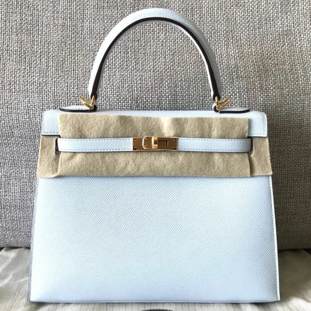 Hermès Kelly 25 Brume Sellier Epsom Gold Hardware GHW