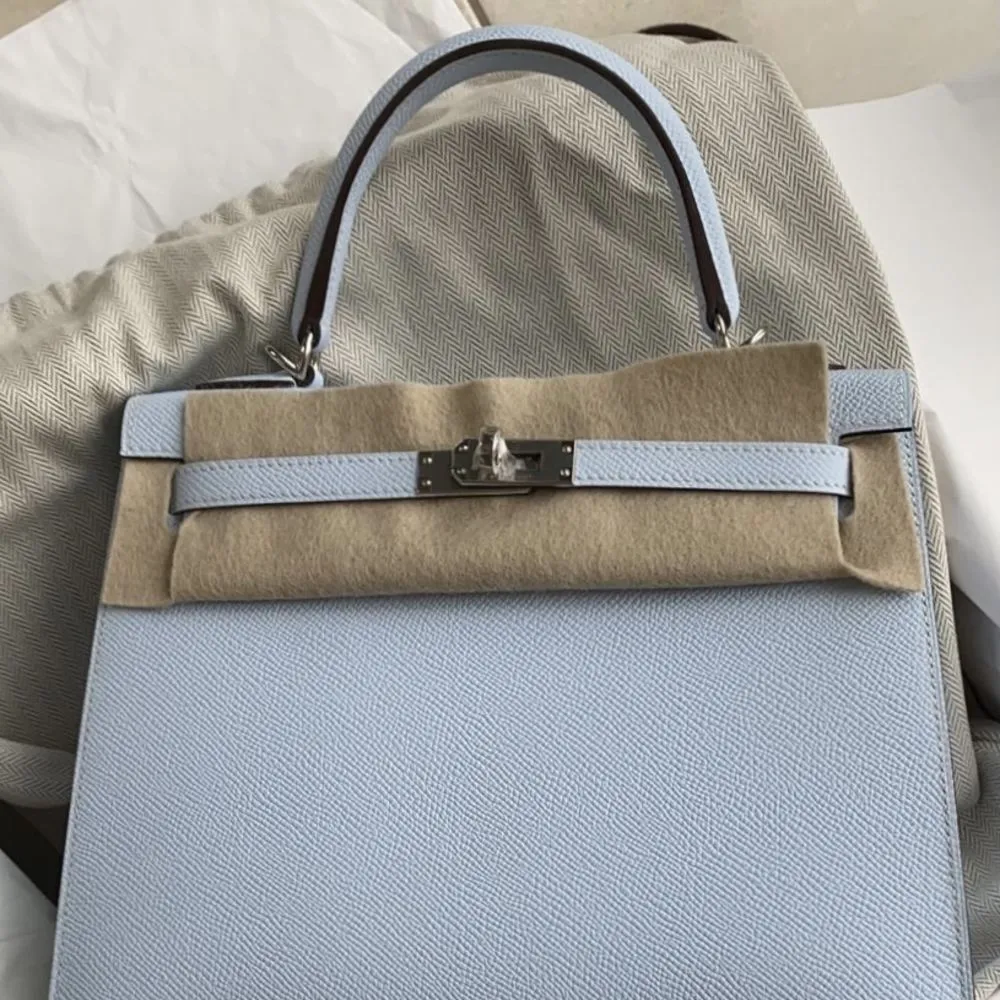 Hermès Kelly 25 Brume Sellier Epsom Palladium Hardware PHW