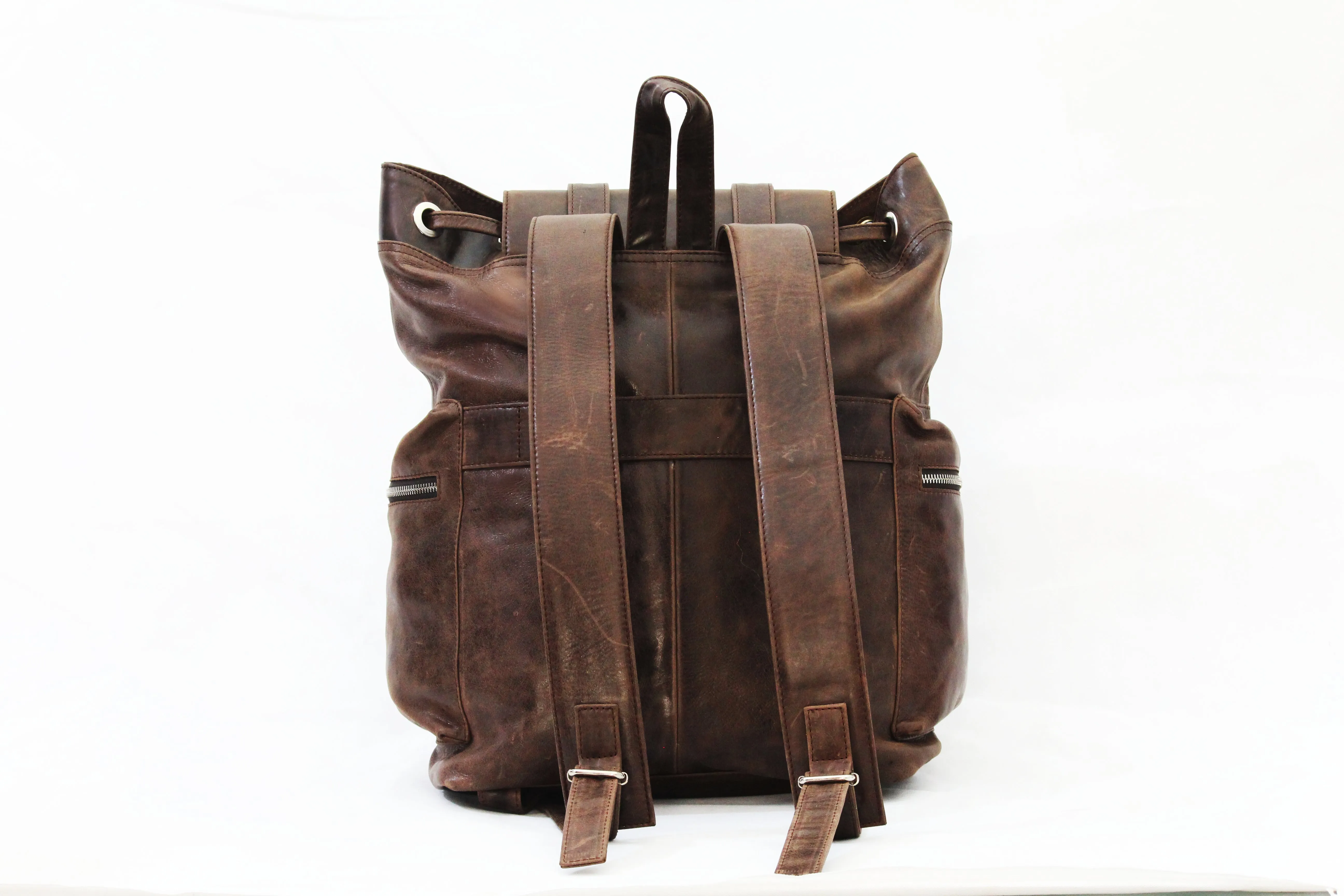 Hilford | Distressed Brown Leather Backpack