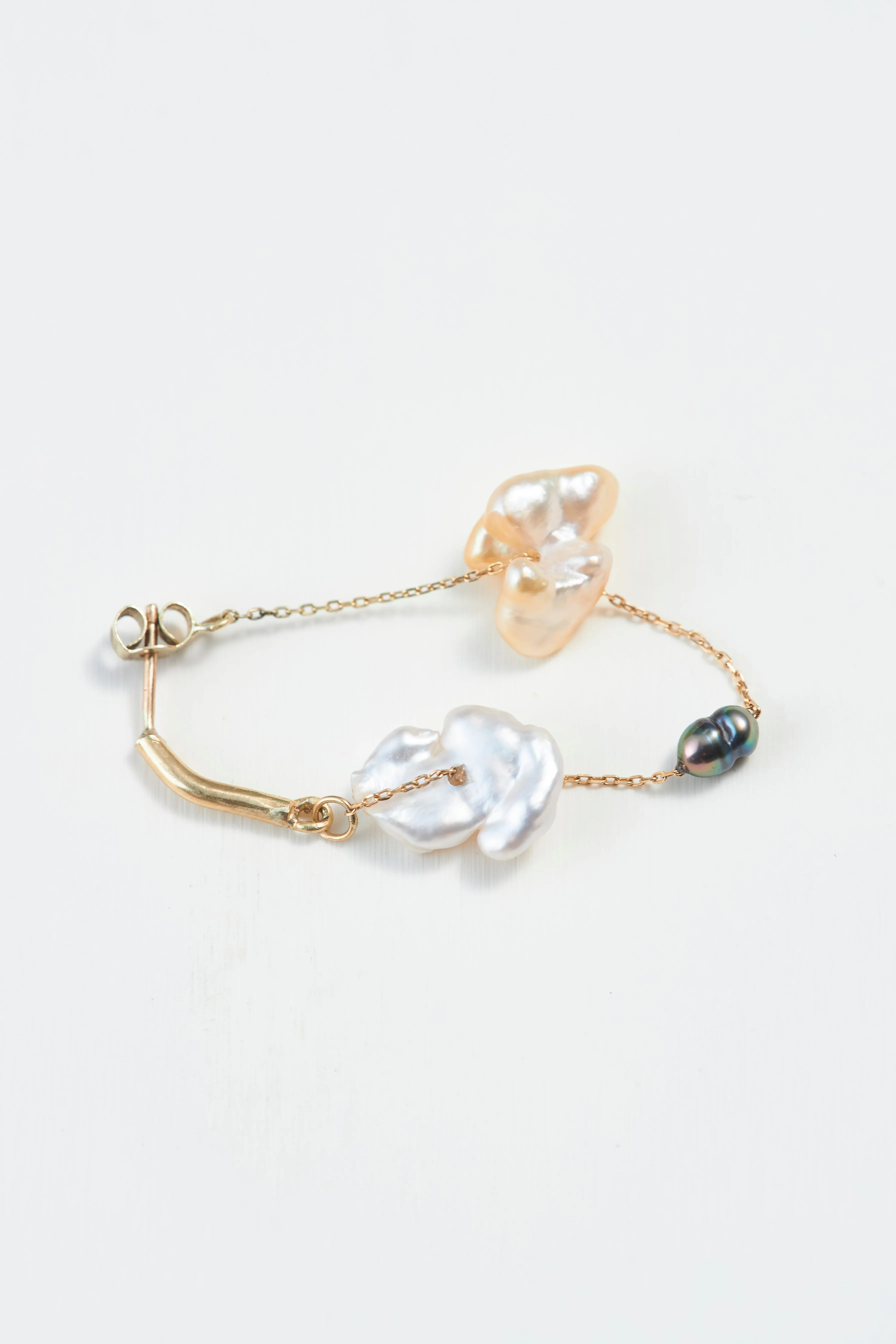 Hoop Tahitian Keshi pearl Single Earring