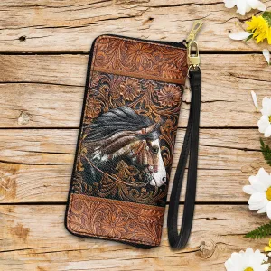 Horse Zip Around Leather Wallet