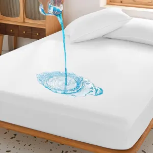 Hypoallergenic Waterproof Mattress Protector with Deep Pocket Coral Fleece 200x200 35cm