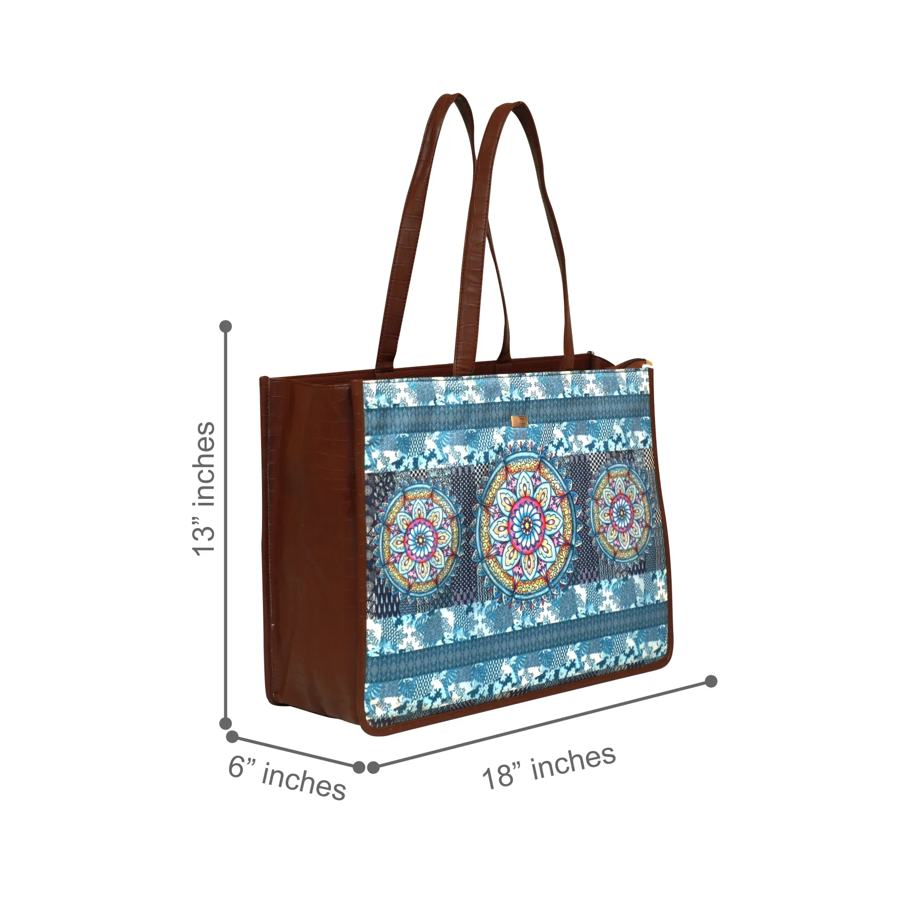 Indigo Mandala Box Tote Bag 1104