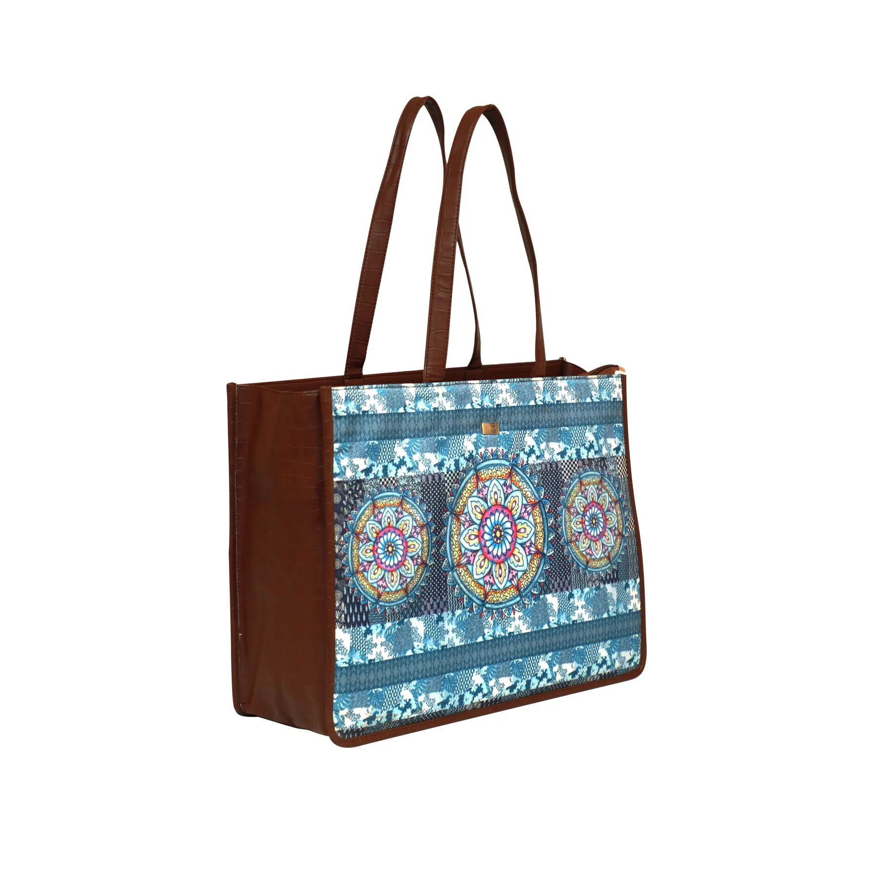 Indigo Mandala Box Tote Bag 1104