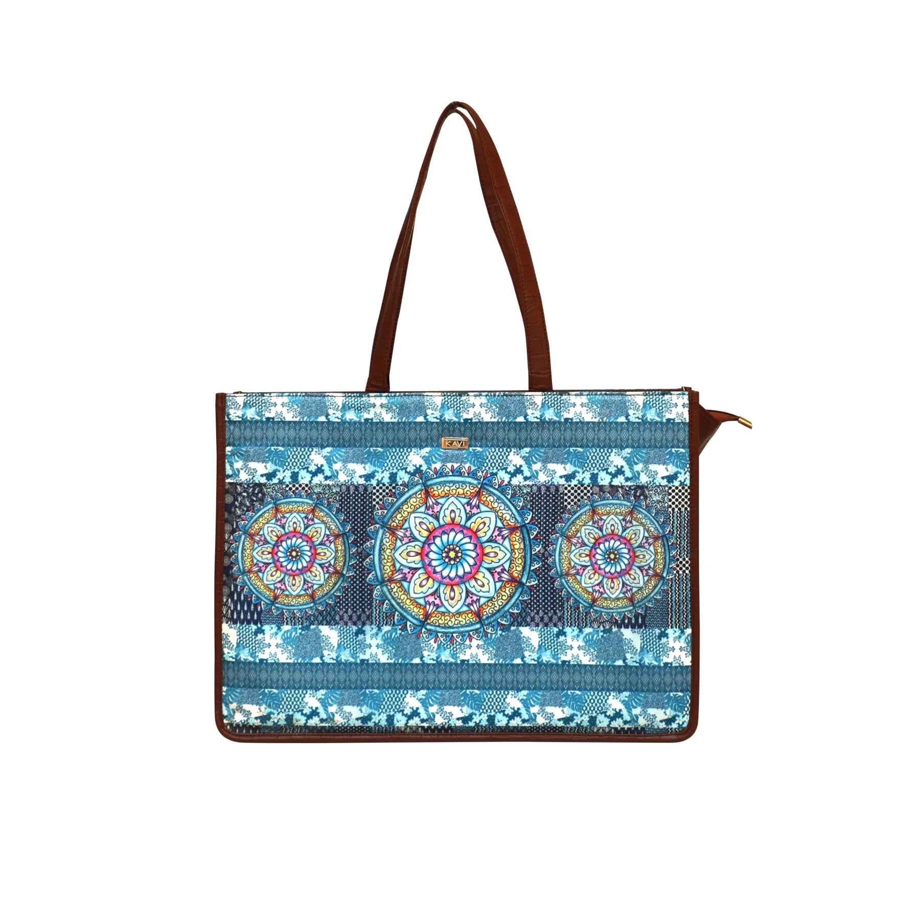 Indigo Mandala Box Tote Bag 1104