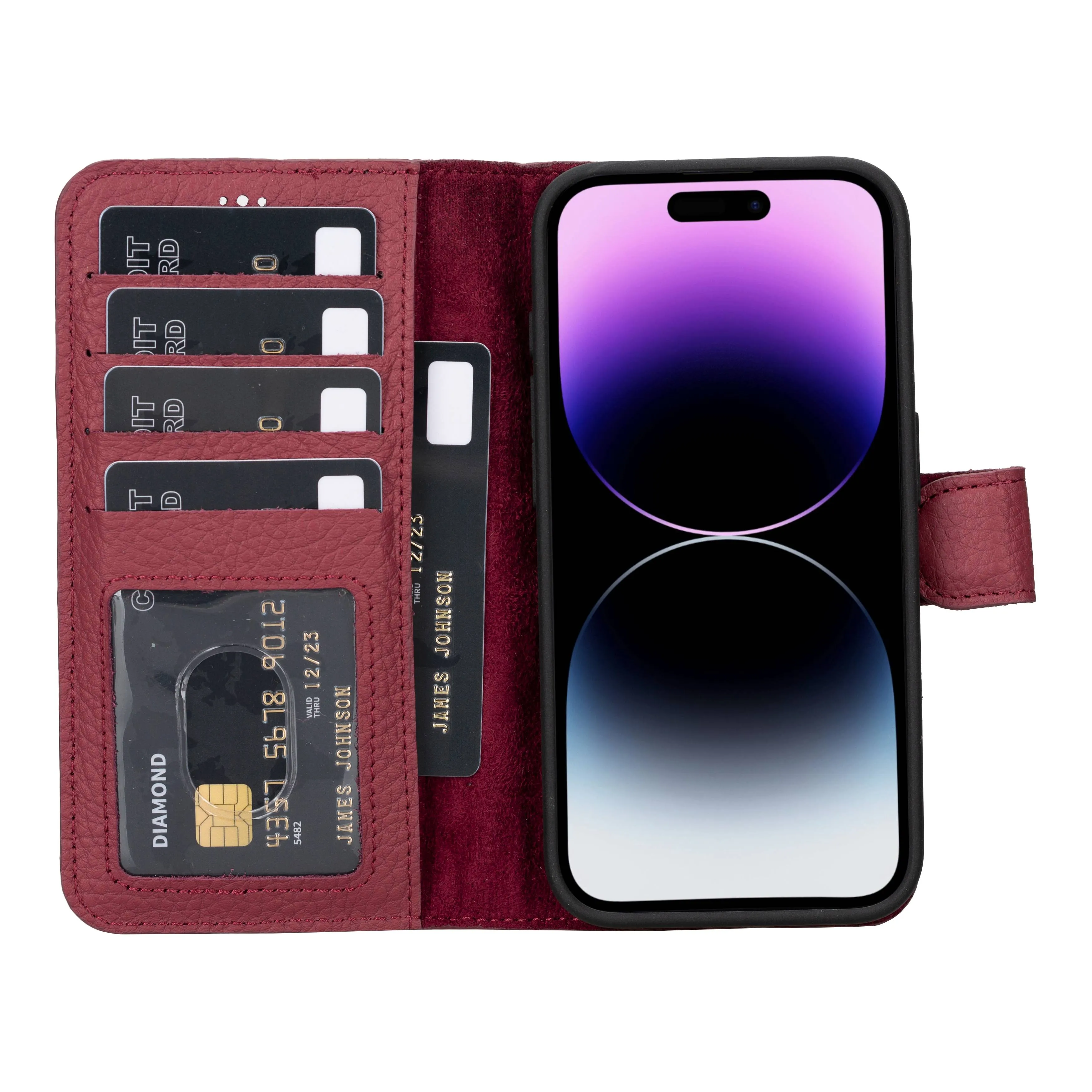 iPhone 15 Pro Leather Wallet Case