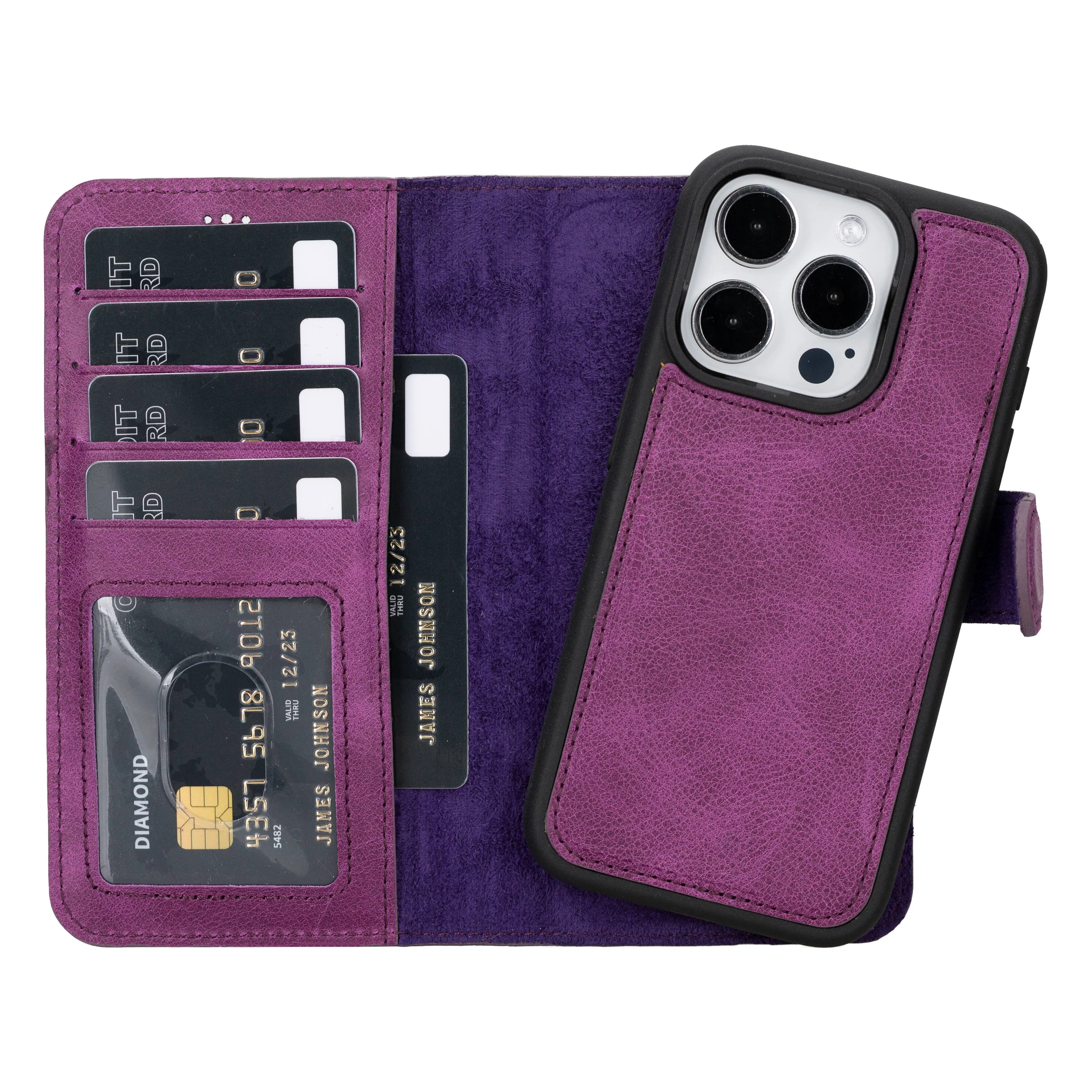 iPhone 15 Pro Leather Wallet Case