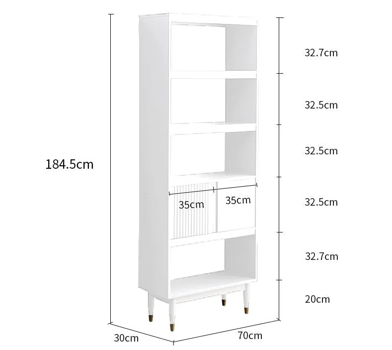 ISABEL HYATT Bookcase Nordic Solid Wood Bookshelf Display Cabinet ( 2 Size 4 Color )