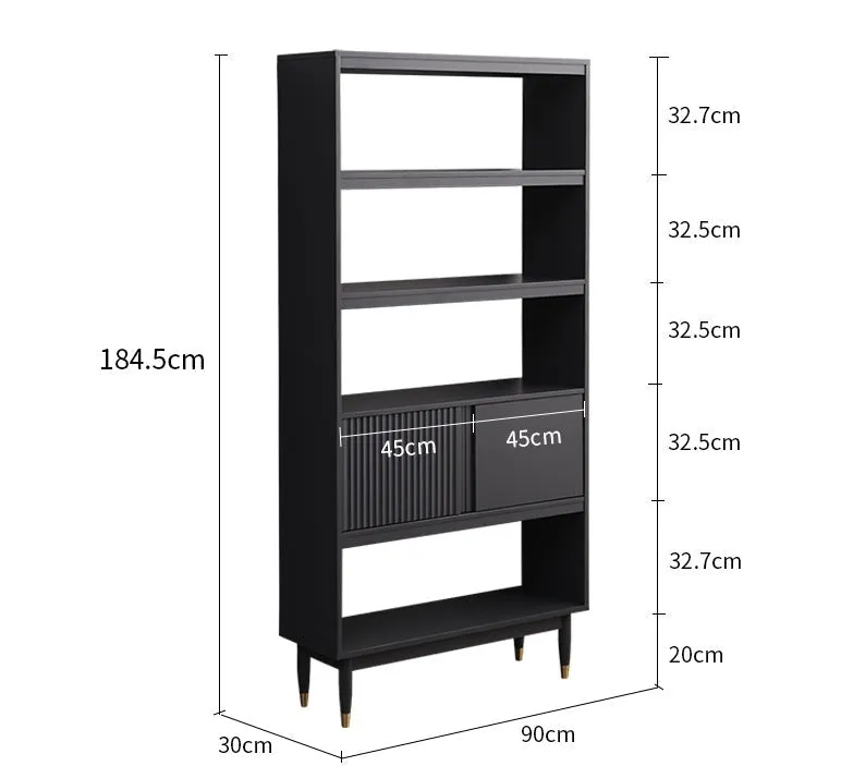 ISABEL HYATT Bookcase Nordic Solid Wood Bookshelf Display Cabinet ( 2 Size 4 Color )