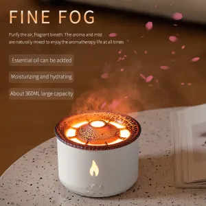 Jellyfish Flame And Blue Volcano Humidifier Air Diffuser Wholesale Portable Flame Oil Essential Aroma Mini Volcanic Diffuser With Remote Control