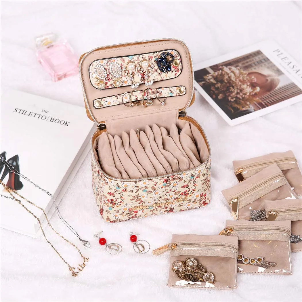 Jewelry Organizer Case Blossom Tan