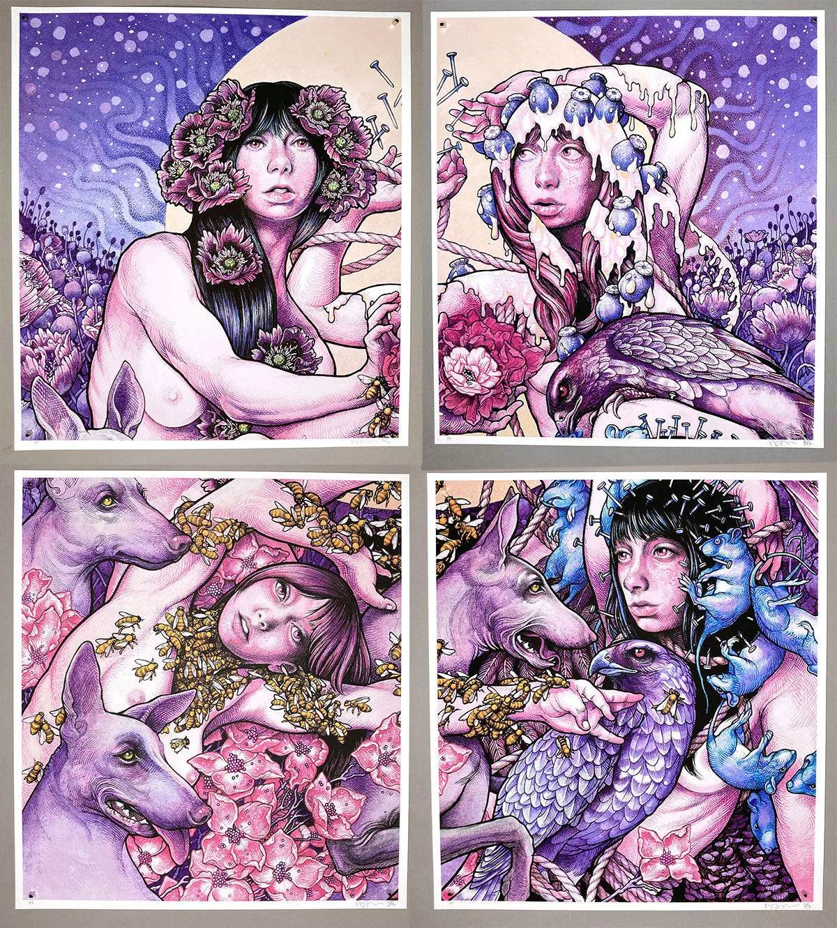 John Baizley: Baroness / Purple quadrant set (Printer's Proofs)