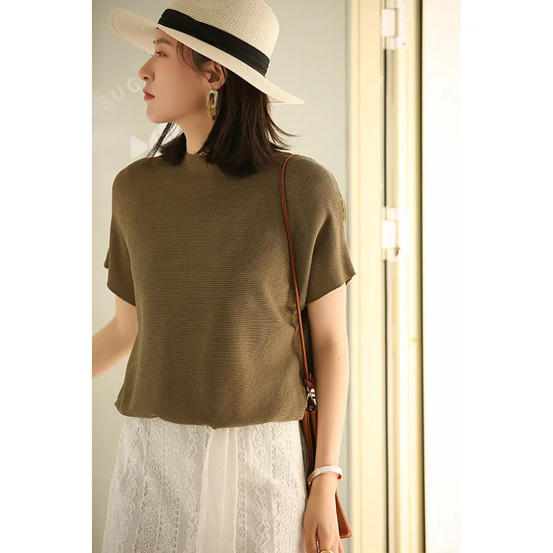 Julia Fashion - Fashionable Solid Color Elegant T-shirts